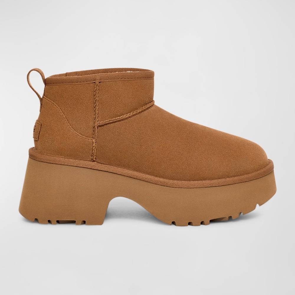 Ugg New Heights Mini Cozy Suede Boots NWT